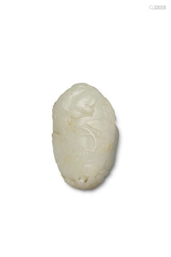 A jade 'butterfly and gourd' pebble  Qing dynasty