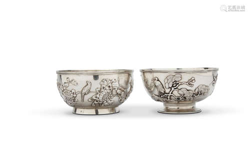 Two Chinese export silver bowls  Early 20th century