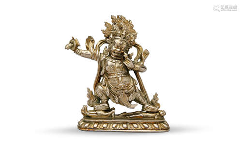 A silver-gilt figure of Mahakala  Tibetan, 18th century