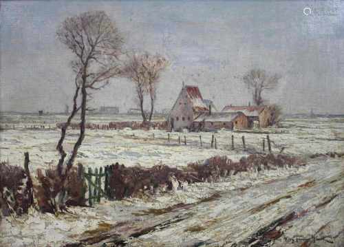 Willy Franz Wirth (1903-1965, Düsseldorfer Schule), Niederrheinische Winterlandschaft, Öl a. Lwd.,