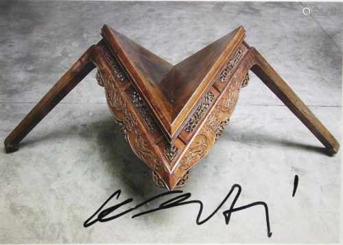 Ai Weiwei (chinesisch, geb. 1957), Table with two legs, Multiple (Kunstpostkarte), handsigniert,