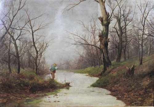 Francesco Capuano (italienisch, 1854 - 1908), Angler am Fluss, Öl auf Lwd, un. links: F. Capuano
