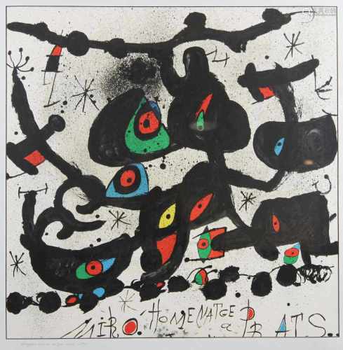 Joan Miro (1893-1983), Homenatge a Joan Prats, 1971, Lithografie in Farbe auf Papier, Lichtmaße: