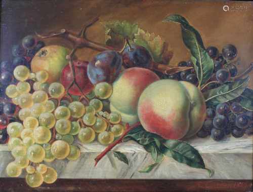 Jean Alexandre Remy Couder (französisch, 1808 - 1879), Früchtestillleben, 1856, Öl auf Holz, un.