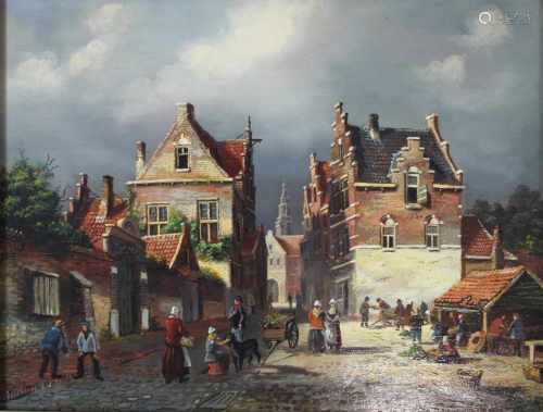 Künstler 20 Jh., Amsterdam, Öl a. Holz, un. rechts sign: Jacob van Eck, Maße: 19,5 x 25 cm, gerahmt: