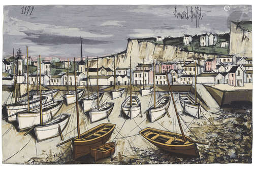 D'APRÈS BERNARD BUFFET (1928-1999) & COROT ÉDITEUR Treboul le port à marée basse, exemplaire 117/