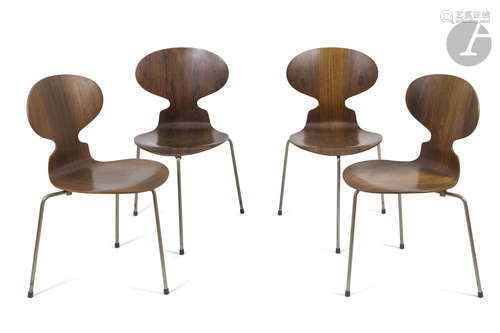 ARNE JACOBSEN (1902-1971) DESIGNER & FRITZ HANSEN ÉDITEUR Fourmi, version tripode, le modèle créé en