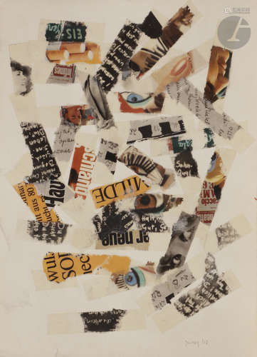 JANITZKY (XXe siècle)Composition, 1967Collage.Signé et daté en bas à droite.33 x 24,5 cm