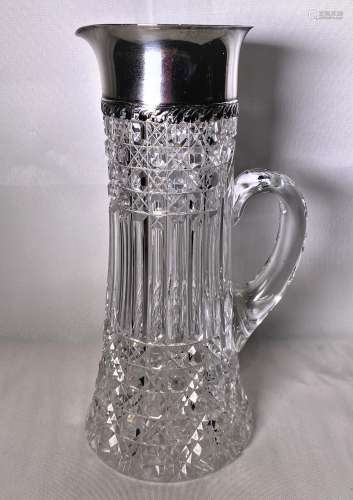 Tiffany & Co. Crystal and Silver Pitcher