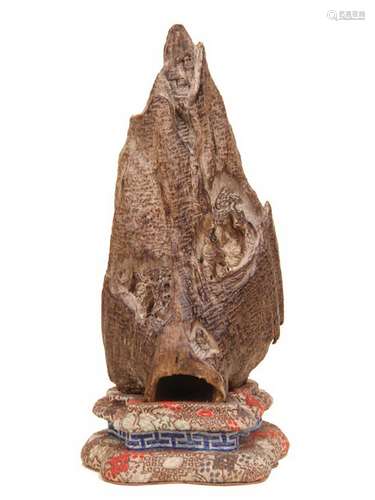 Carved Natural Form Agarwood Landscape & Figure Boulder