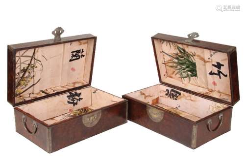 A Pair Of Huanghuali Wood Document Boxes