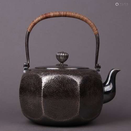 Japanese Silver Tea Pot With Mark