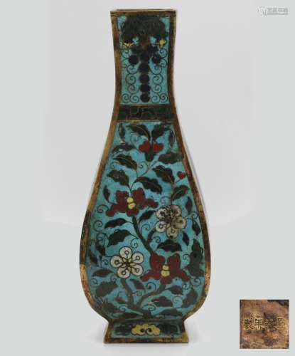 Cloisonne Enamel 'Floral' Motif Vase, Jingtai Mark