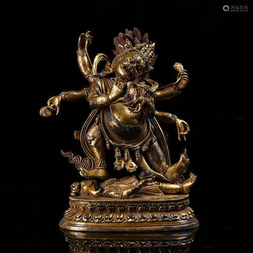 Gilt Bronze Figure Of Six-Armed Mahakala-Shadbhuya