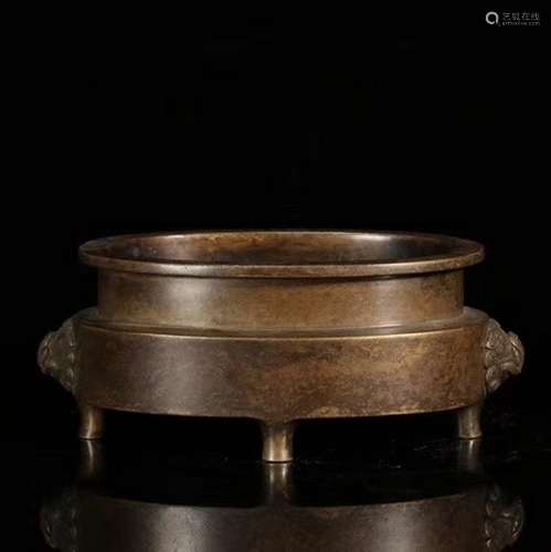 A Chinese Bronze Tripod Censer With Mark