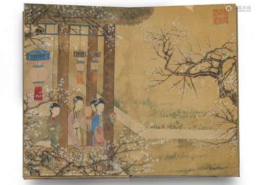 Chinese Painting Album Of Maiden