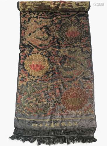 Qing Imperial Cloud Brocade Dragon Silk Embroidery
