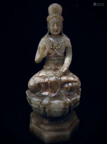 Carved Jade Guanyin Statue