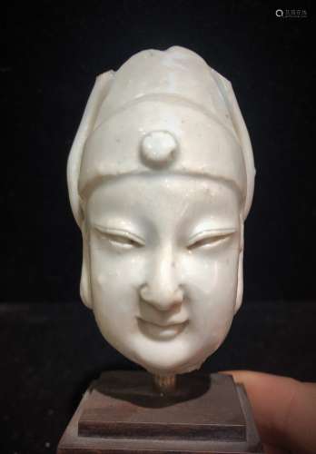 White Glazed Porcelain Head of Guanyin