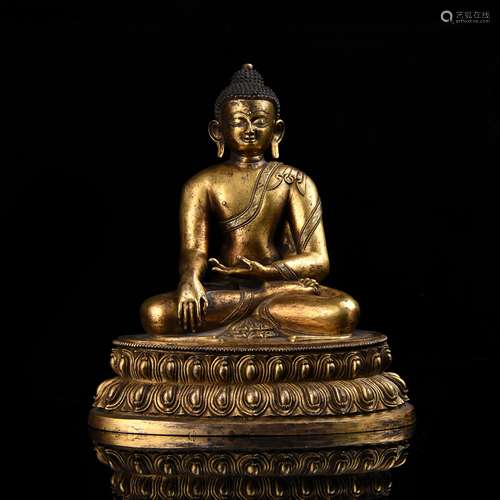 Gilt Bronze Figure Of Sakyamuni