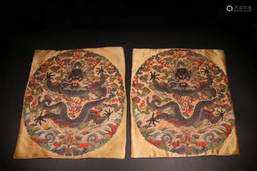 A Pair Of Silk EMBROIDERED Panel