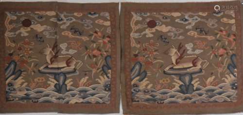 Chinese Kesi Silk Deer Panel