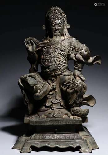 Large Finely Casted Bronze Figure Of Guandi