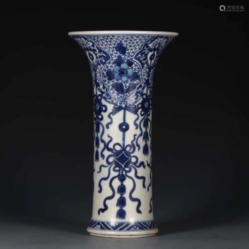 Blue And White Gu Flower Vase