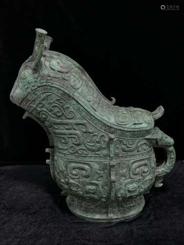 Chinese Bronze Ritual Wine Vessel