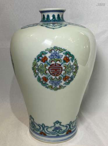 Chinese Doucai Porcelain Meiping Vase