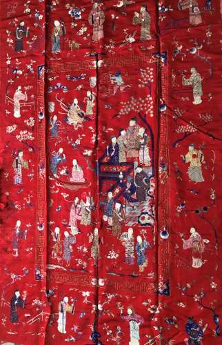 Late Qing 'Eight Immortal' Embroidered Silk Panel