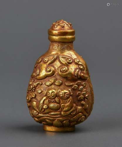 Chinese Solid Gold Snuff Bottle
