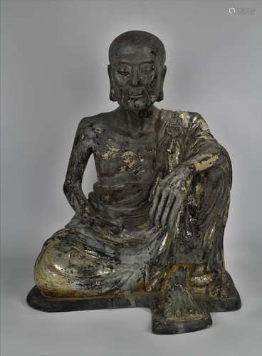 Large Gilt Bronze Figure of Lohan