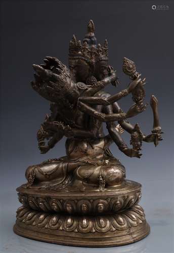 Large Bronze Figure Of Sahaja