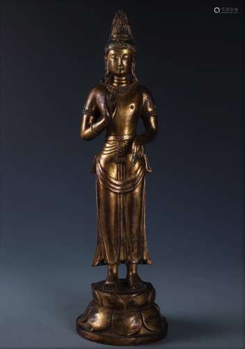 Gilt Bronze Figure Of Acuoye Guanyin
