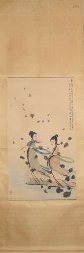 Chinese Painting Of Two Beauties, Fu Baoshi