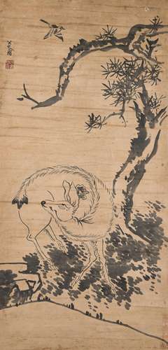 Painting Of A Deer Under Tree, Ba Da Shan Ren