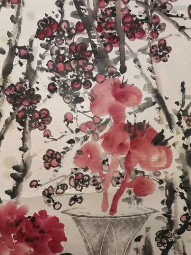 Chinese Painting Of Flower Blossom, Wu Changshuo