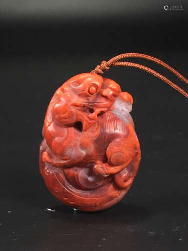 Chinese Old South Red Agate Pendant