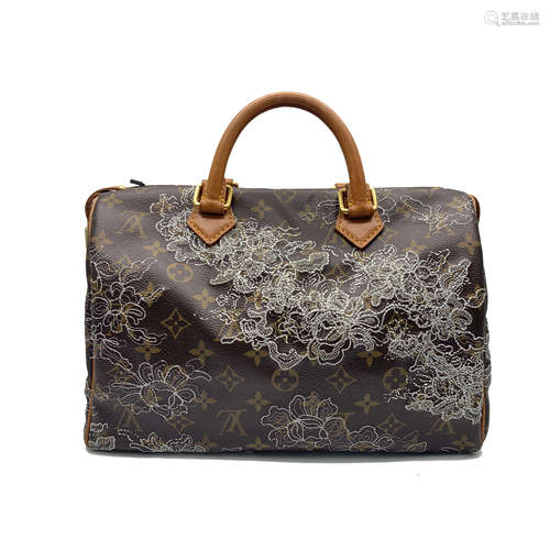 LV 路易威登 限定款 Monogram Dentelle Speedy 30 手提手袋