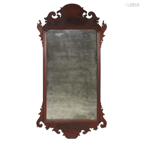 Chippendale carved mahogany looking glass, …