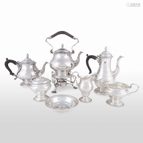 A seven-piece sterling silver tea and cof…