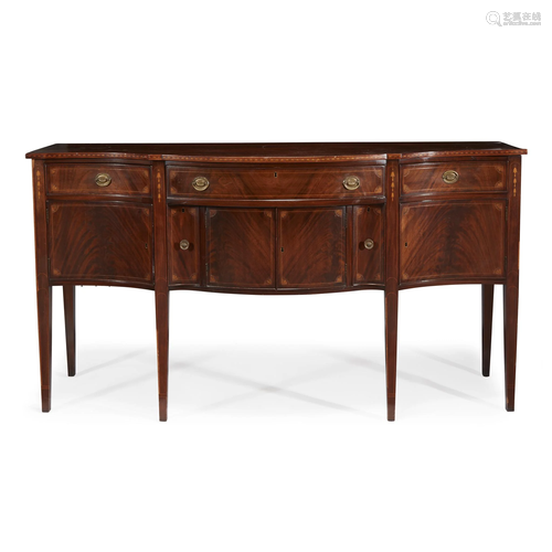 Federal style inlaid mahogany sideboard, 20t…