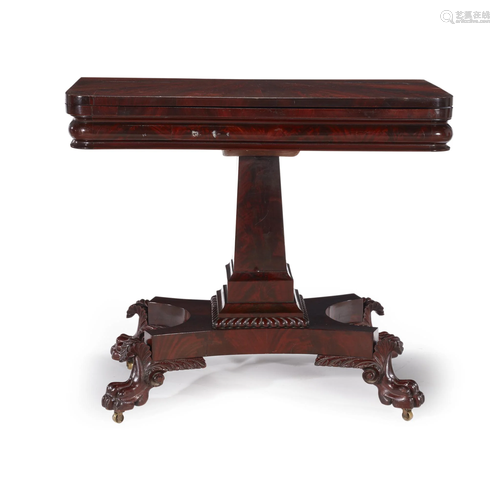 Classical carved mahogany card table, Att…