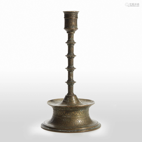 Early brass/metal candlestick, 18th/19th ce…