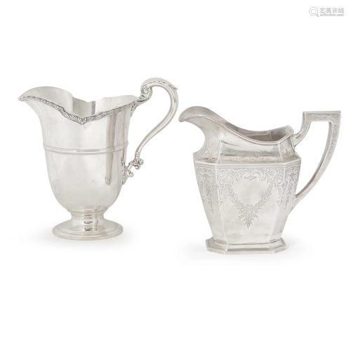 Two sterling silver pitchers, Tiffany & Co., Ne…