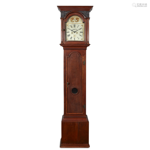 Queen Anne walnut tall case clock, 18th cent…