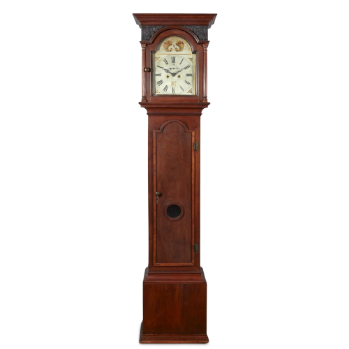 Queen Anne walnut tall case clock, 18th cent…