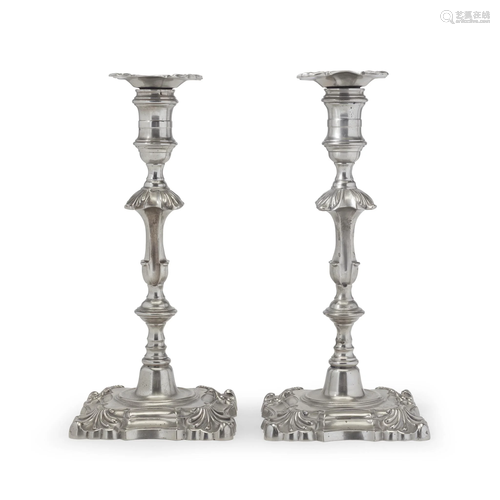 Pair of Paktong candlesticks, mid-18th ce…