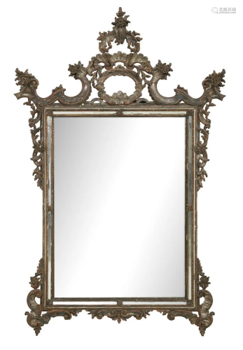 Italian Venetian Painted Rococo-Style Mirror